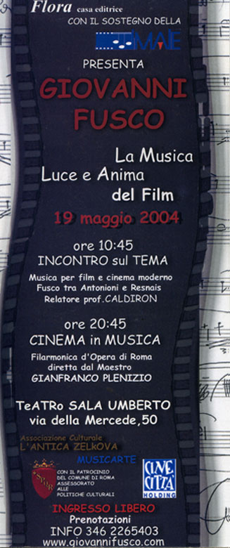 La Musica, Luce e Anima del Film - Programma Eventi